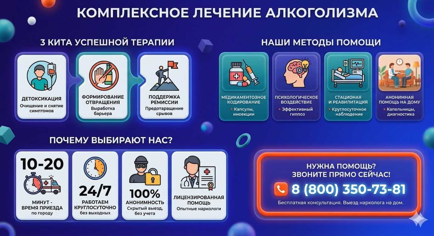 Инфографика о методах лечения алкоголизма в Пудоже: детоксикация, кодирование и анонимная помощь на дому от клиники Похмельная служба.